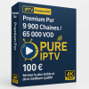 QHDTV IPTV SHOP Pure IPTV Premium sans coupure - Parfait pour foot Boîte d’abonnement PURE IPTV Premium HD – 9 900 chaînes, 65 000 VOD, 100 €, serveur stable et qualité 4K 2160P.